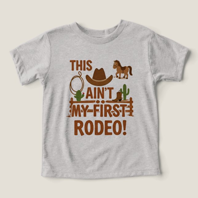 Lekfull västern-inspirerad 2-års födelsedag  t shirt (Design Framsida)