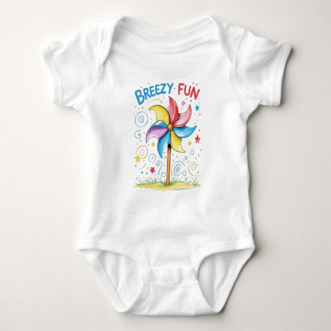 Lekfull Vindsnurra Babykläder T Shirt (Framsida)
