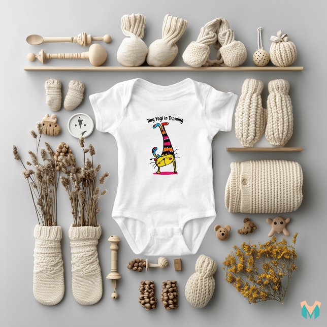 Lekfull Yogakatt Illustration T Shirt (Skapare uppladdad)