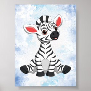 Lekfull Zebra Pojkrum Inredning! Safari Förbarnsru Poster