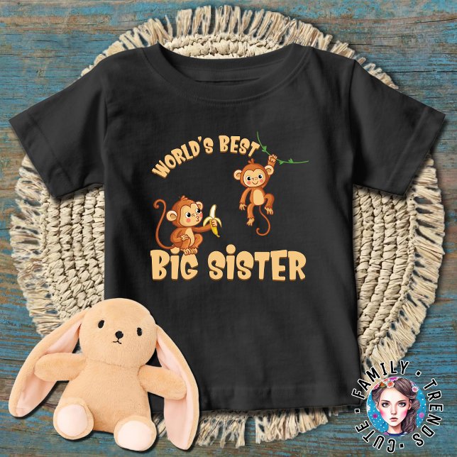 Lekfulla apor Världens bästa storesyster T Shirt (Skapare uppladdad)