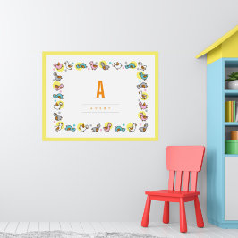 Lekfulla Bebis Ankor Barn Monogram Väggkonst för B