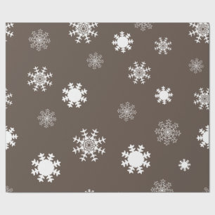 Lekfulla bruna tonade grå monokroma snöflingor presentpapper