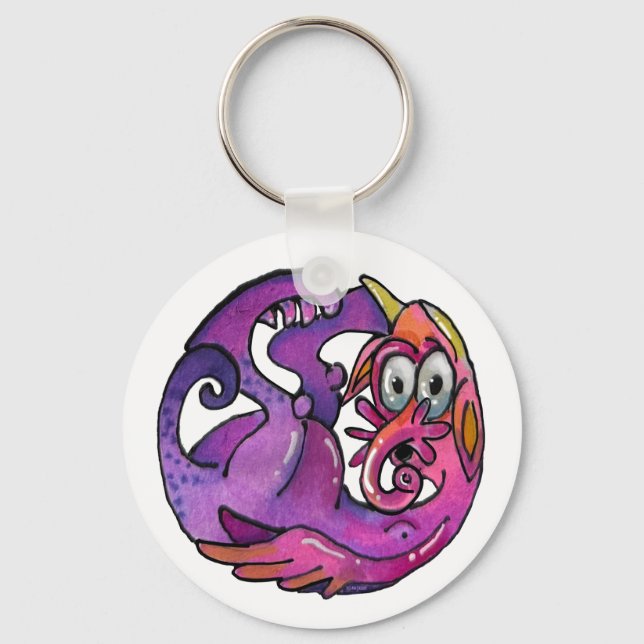 Lekfulla fantasifulla varelser & monster nyckelring (Framsida)
