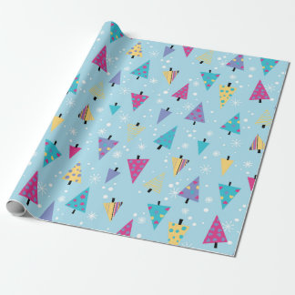 Lekfulla geometriska julgranar mönster presentpapper