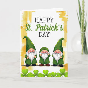 Lekfulla Gröna Tomtar Shamrocks St Patrick's Day Kort
