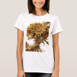 Lekfulla Guld SOLROS Konst för att bäras T Shirt