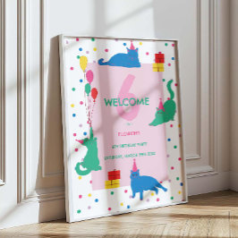 Lekfulla katters Purrfekt födelsedagsfirande välko Poster