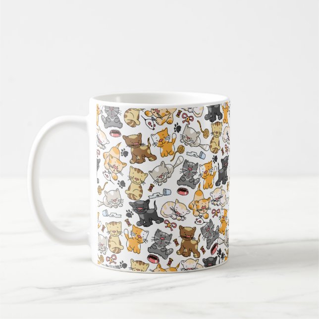 Lekfulla Kitty Katter Kaffemugg (Vänster)