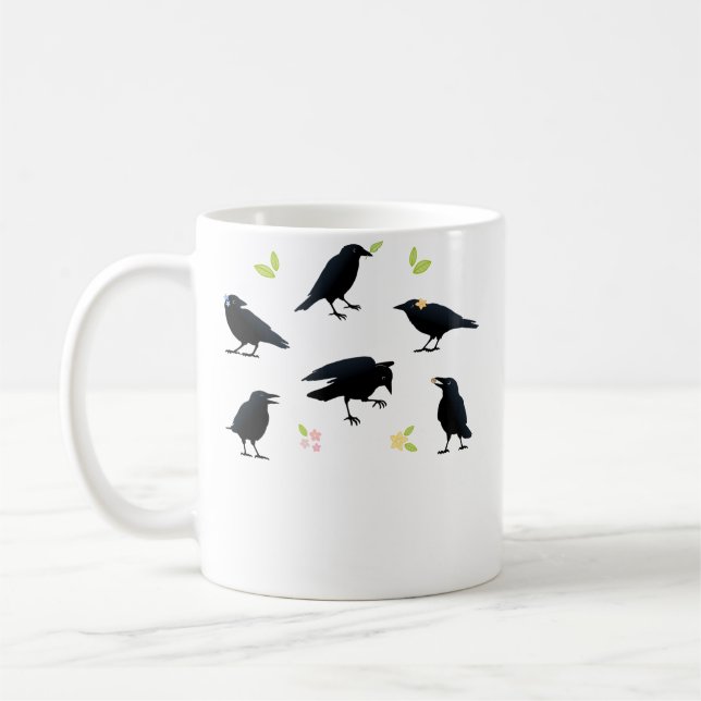 Lekfulla kråkor kaffemugg (Vänster)