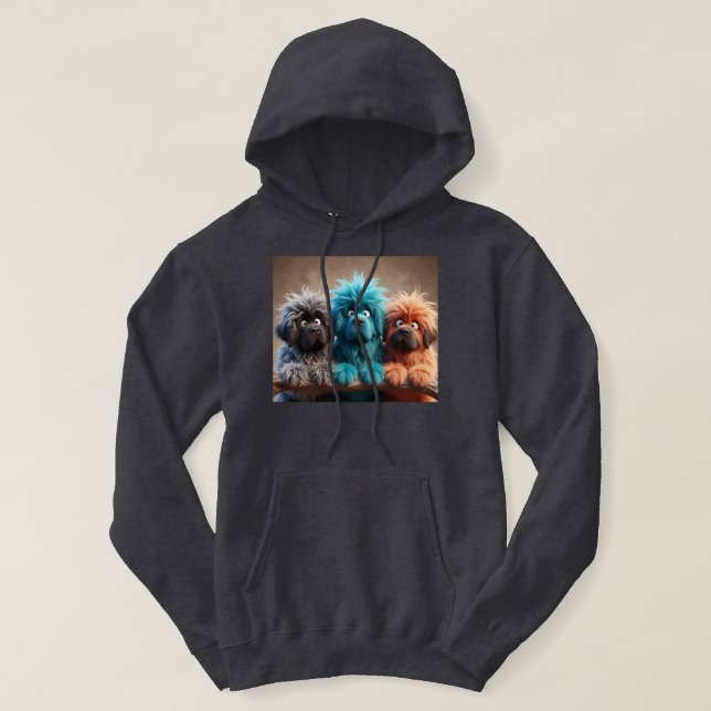 Lekfulla newfies hoodie (Design framsida)