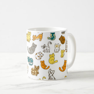 Lekfulla och fantasifulla prickiga och randiga kat kaffemugg