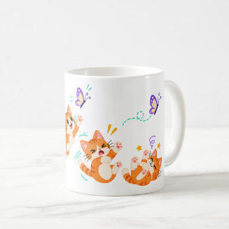 Lekfulla Orange Katter Kaffemugg