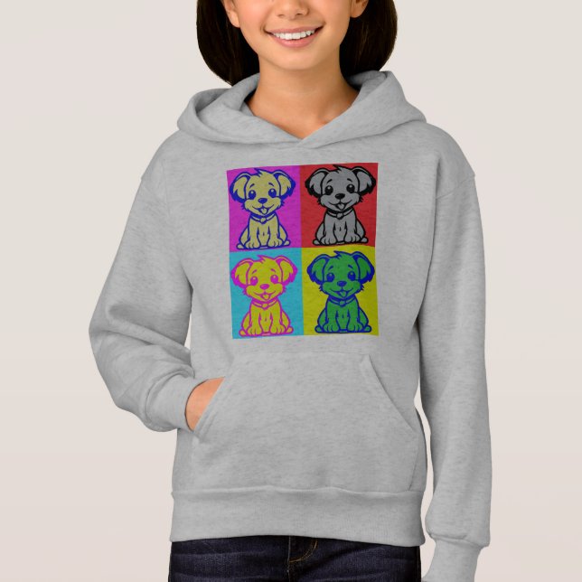 Lekfulla Pop Art Valpar  T Shirt (Framsida)