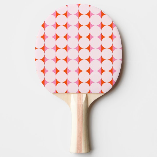 Lekfulla prickar och ränder - röda och rosa pingisracket (Framsidan)