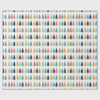 Lekfulla Retro Färgglada Julgranar i Triangelform Presentpapper