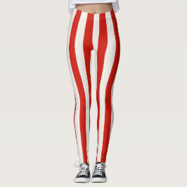 Lekfulla röda randiga jul leggings