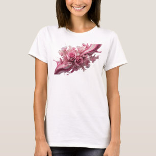 Lekfulla Rosa BLOMMOR ÄR HJÄRTAETS SPRÅK T Shirt