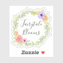 Lekfulla sagor rosor blomsterkrans Namn logotyp Klistermärken