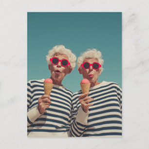Lekfulla Senior Sommar Vibes Vykort