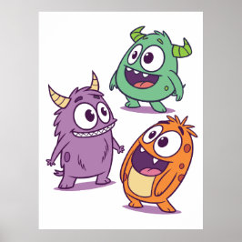Lekfulla seriefigurer – söta karaktärer med stora  poster