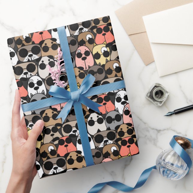 Lekfulla serietecknade hundar presentpapper (Gifting)