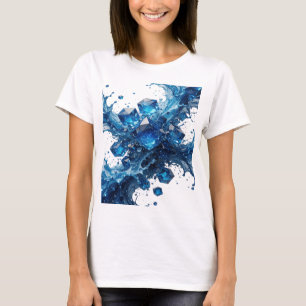 Lekfulla silver BLÅ ISKRISTALLER I VATTENSTänk T Shirt