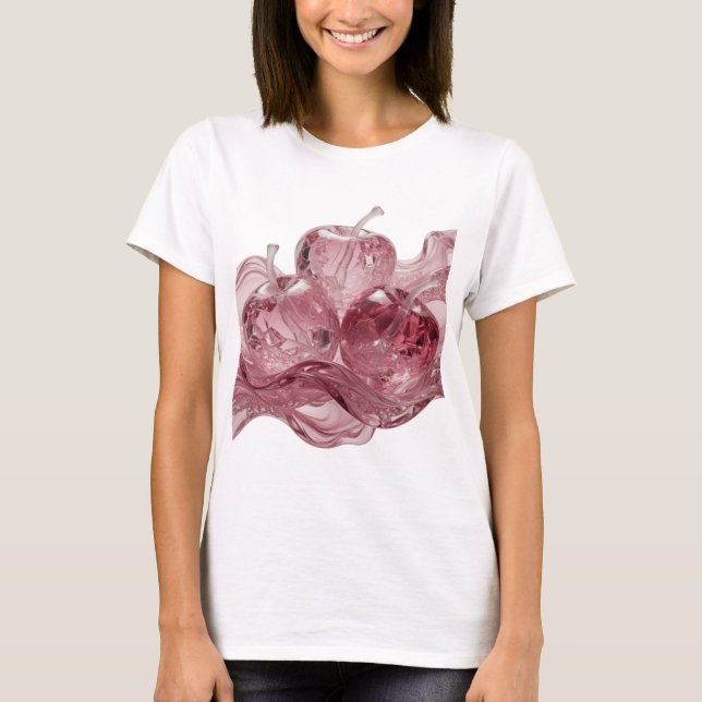 Lekfulla silver GLASÄPPLEN Deklarativ design T Shirt (Framsida)