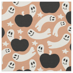 Lekfulla spöken och pumpor på svart – Halloween Tyg