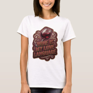 Lekfullt Guld VIN ÄR MITT KÄRLEKSSPRÅK Bärbar Kons T Shirt