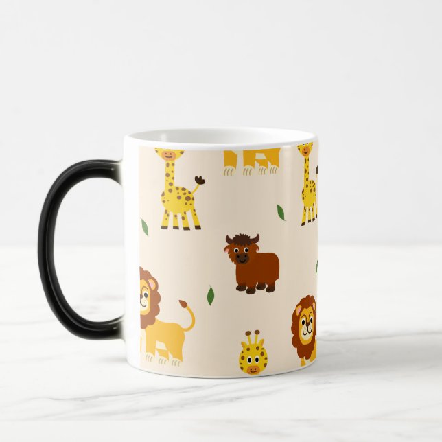 Lekfullt Illustrativt Djurmönster Magisk Mugg (Vänster)