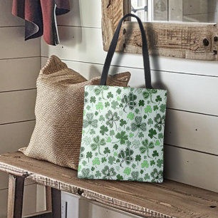 Lekfullt ljusgrönt Shamrock-hjärta Mönster Keltisk Tygkasse