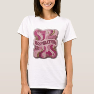 Lekfullt Rosa INSPIRATION Tryck T Shirt