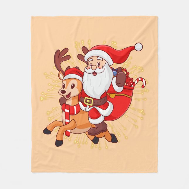 **"Lekfullt Santa Claus-design – Kul och festlig C Fleecefilt (Framsidan)