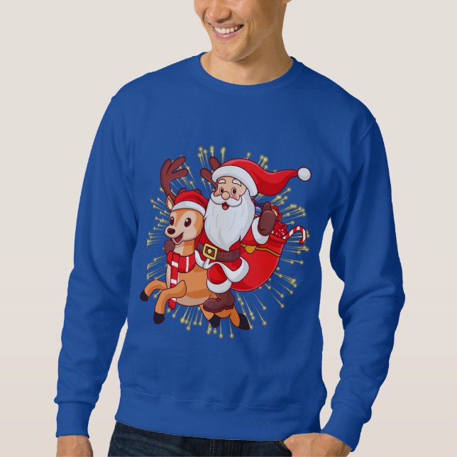 **"Lekfullt Santa Claus-design – Kul och festlig k Lång Ärmad Tröja (Framsida)