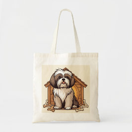 Lekfullt Shih Tzu-hundhus  Tygkasse
