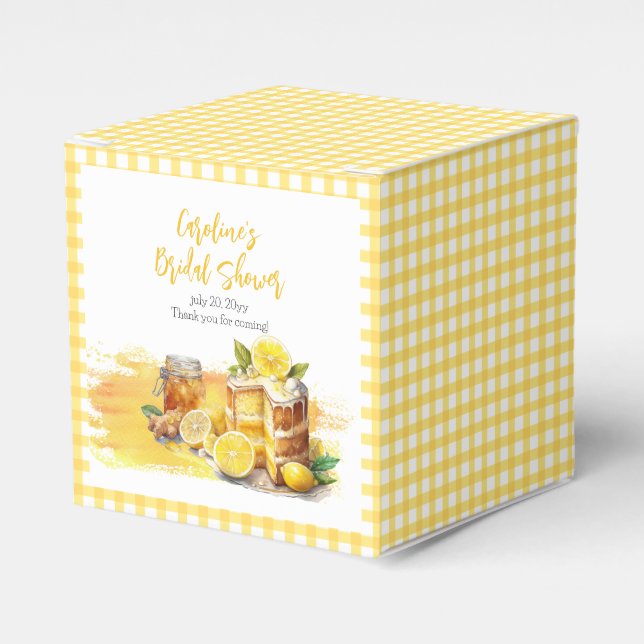 Lekker Citronkaka Ingefärte Bröllopsdusch Presentaskar (Framsidan Sidan)