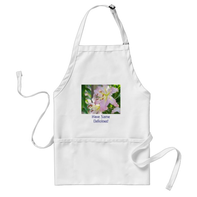 Lekker! förkläde Rosa Lilje Blommor Blomster Trädg (Framsidan)