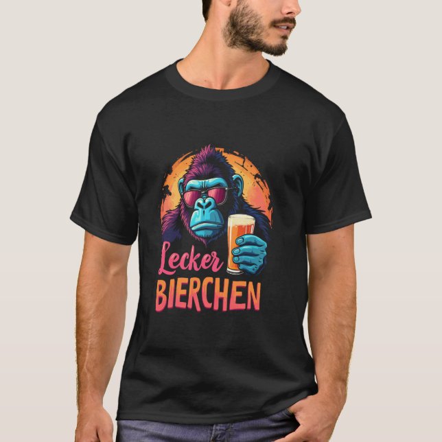 Lekker Gorilla Öl T Shirt (Framsida)