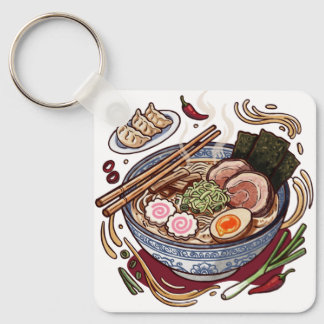Lekker japansk ramen och gyoza-dumplingar. nyckelring