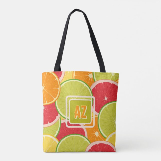 Lekker Söt Citrus Glad Färgrik Tygkasse (Baksida)