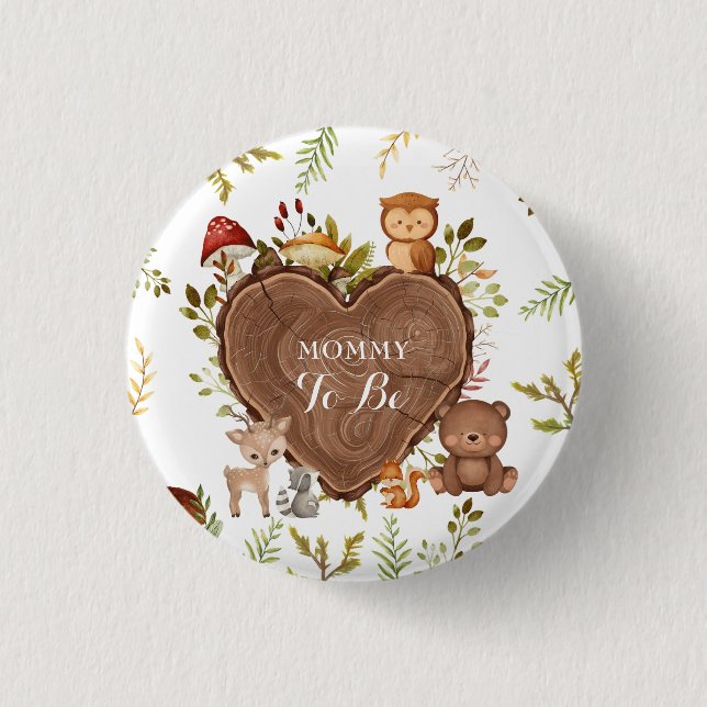 Leklandsdjur Baby Shower mamma ska vara Knapp (Framsida)