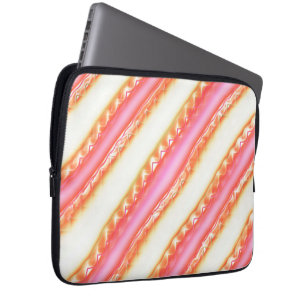 Lekliknande på bred rand i silke rosa till beige laptop fodral