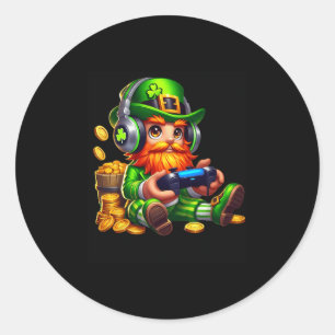 Lekman för videospel St Patricks Day Spelare Barn Runt Klistermärke