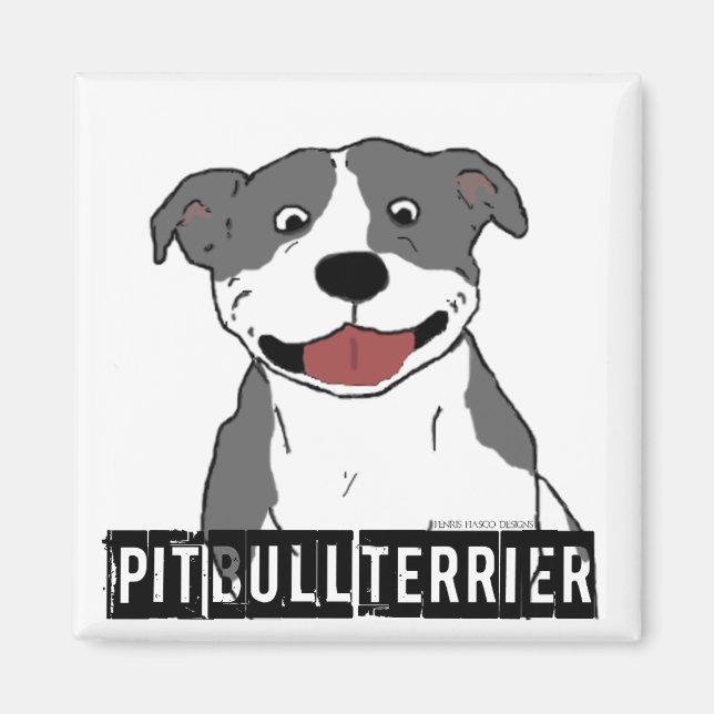 Lekpit Bull (Blå och vita rasen namn) Magnet (Framsidan)