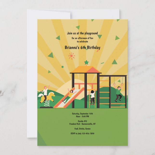 Lekplats Solig Dag Inbjudningar (Framsida)