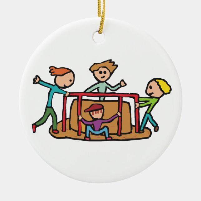 Lekplatskarusell Julgransprydnad Keramik (Framsidan)