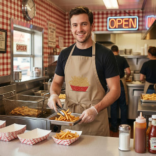Lekra franska pommes frites Retro snabbmat Förkläde
