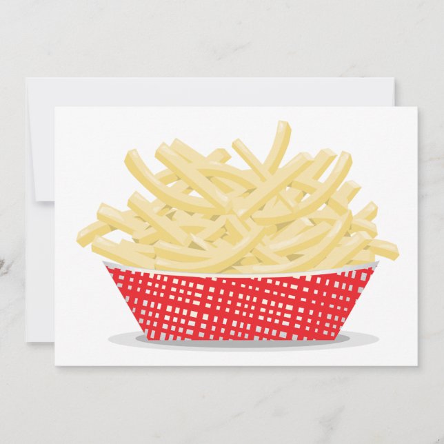 Lekra franska pommes frites Retro snabbmat  Inbjudningar (Framsida)