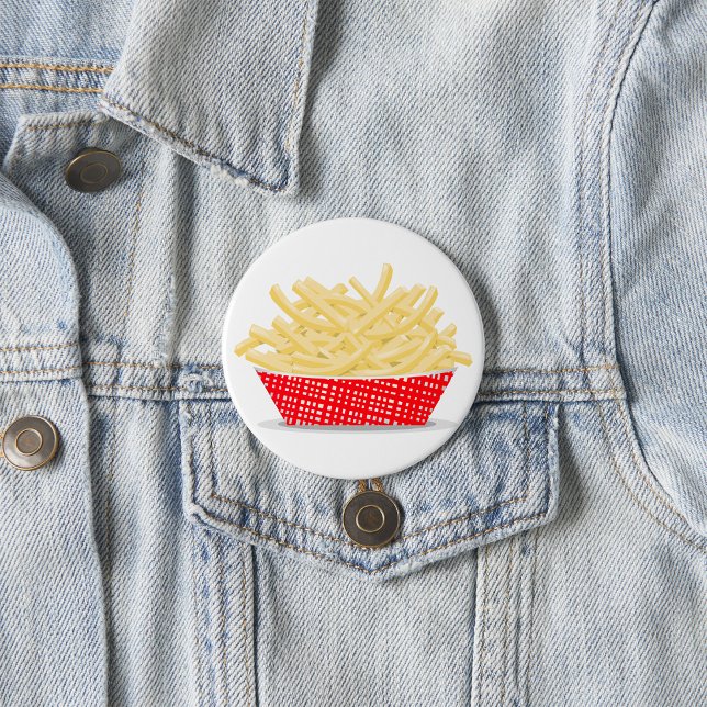 Lekra franska pommes frites Retro snabbmat  Knapp (Skapare uppladdad)